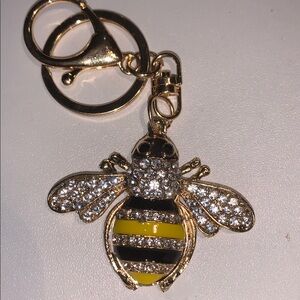 Gold and Black Bee purse/bag charm Keychain